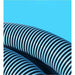 Close-up of the ribbed blue pool vacuum hose