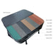 Spa cover colour samples labelled charcoal, brown, tan, grey, coffee, black, graphite and green