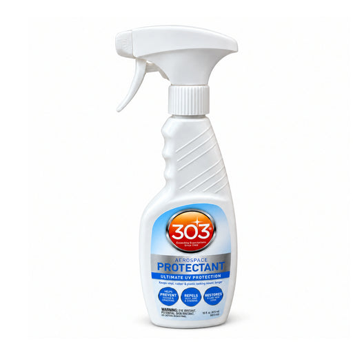 303 Aerospace Protectant 473ml bottle with a white trigger spray and blue and silver label, shown on white.