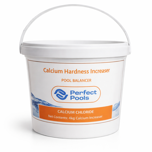 Perfect Pools Calcium Hardness Increaser 4kg white pail with orange label - calcium chloride pool and spa water balancer NZ