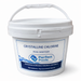 White bucket of crystalline chlorine pool sanitiser with 'Perfect Pools' branding on a white background