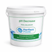 Perfect Pools pH decrease 10kg bucket with sodium bisulphate pool balancer label on a white bucket against a light background