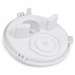 Poolrite S2500 white pool vacuum plate with central hose opening and raised locating tabs on a white background