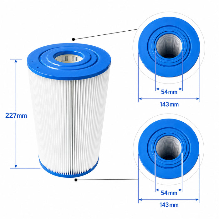 Trueform and Rotoform Spa Pool Filter SQ50 | 143 x 227mm | Twin Pack