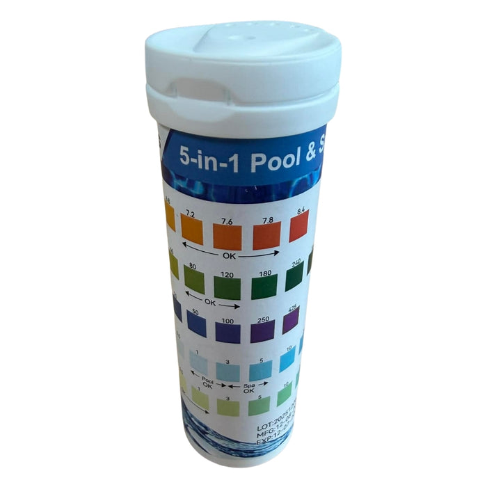 5-in-1 Pool & Spa Test Strips (25 Pack) – Accurate Water Testing