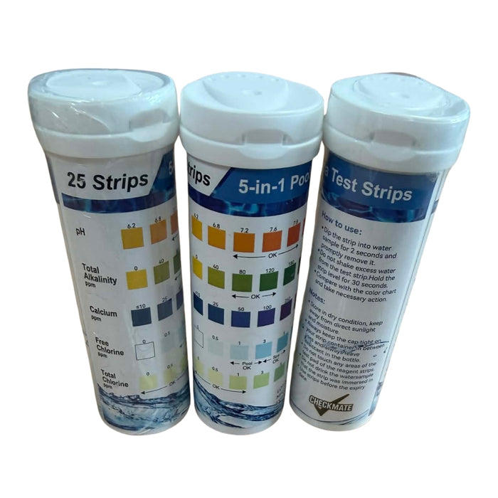5-in-1 Pool & Spa Test Strips (25 Pack) – Accurate Water Testing