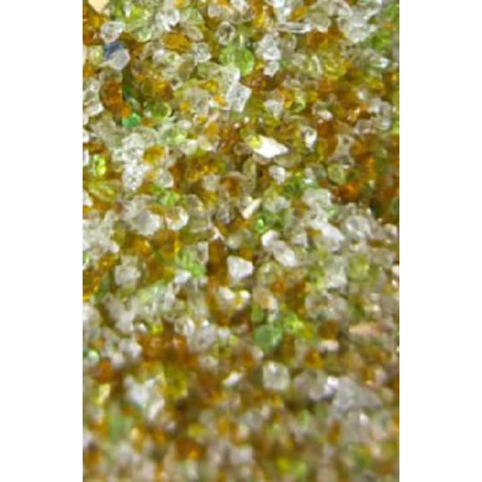 Close-up of coloured glass granules used as swimming pool filter media