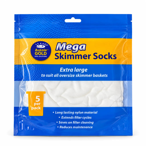 Aussie Gold Mega Skimmer Socks packaging, 5 socks per pack