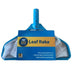 Aussie Gold standard leaf rake with blue frame, white mesh net and pool cleaning head on a white background