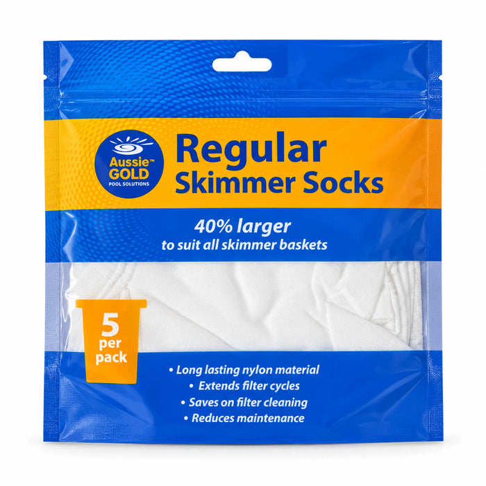 Aussie Gold Regular Skimmer Socks packaging, 5 socks per pack