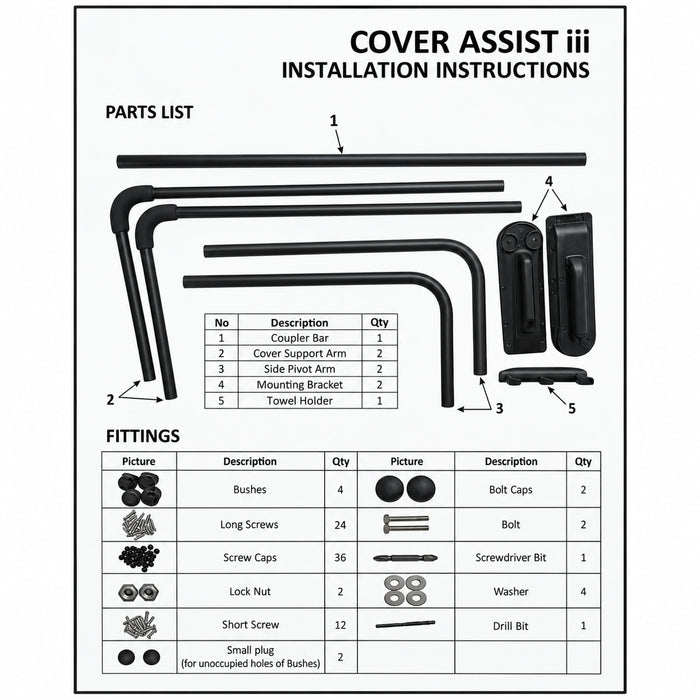 Spa Cover Lifter | Up to 2800 x 2800mm | One-Person Operation