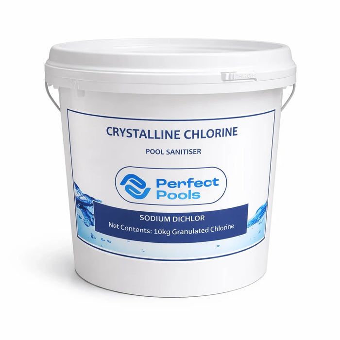 Perfect Pools crystalline chlorine 10 kg sodium dichlor bucket