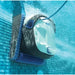 Dolphin S150 robotic pool cleaner scrubbing a tiled pool wall