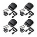 Four black lockable spa cover clip sets with matching keys and mounting screws, arranged on white.