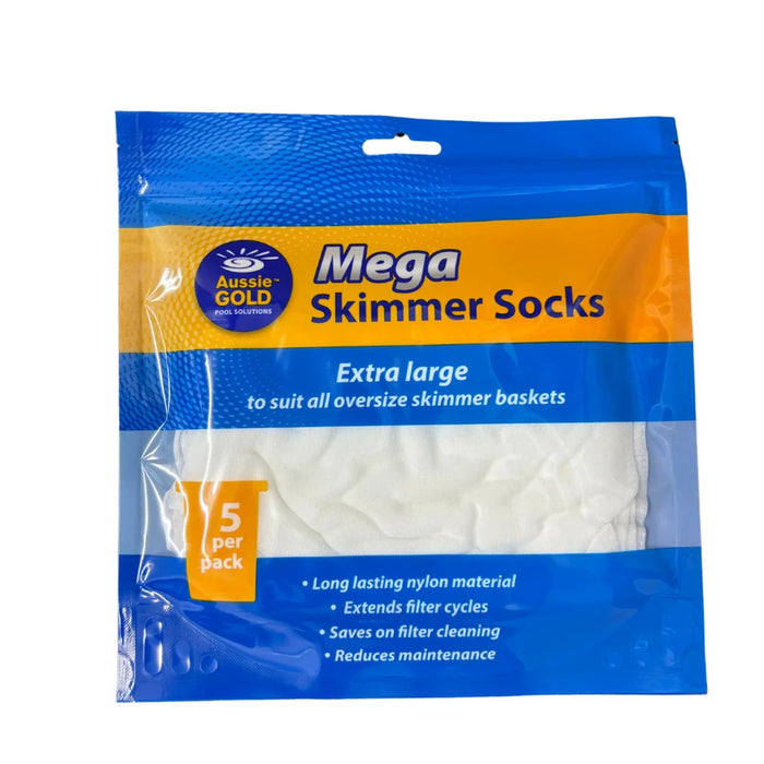 Aussie Gold Mega Skimmer Socks packaging, 5 socks per pack