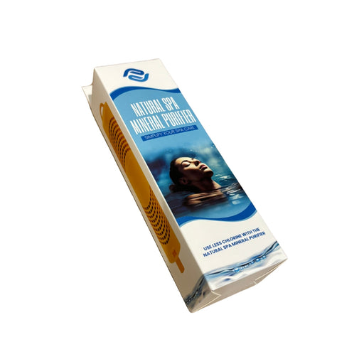 Natural mineral spa purifier stick packaging shown at an angle
