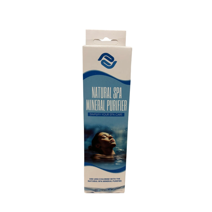 Natural mineral spa purifier stick in upright retail packaging