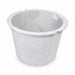White Quiptron replacement pool skimmer basket with a broad rim and slotted sides.