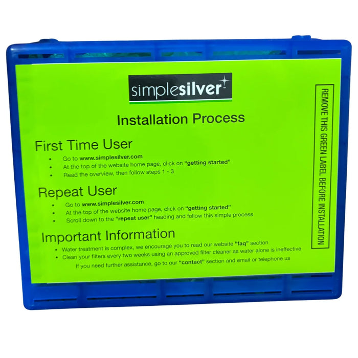 Simple Silver spa treatment case showing the installation instructions on the back