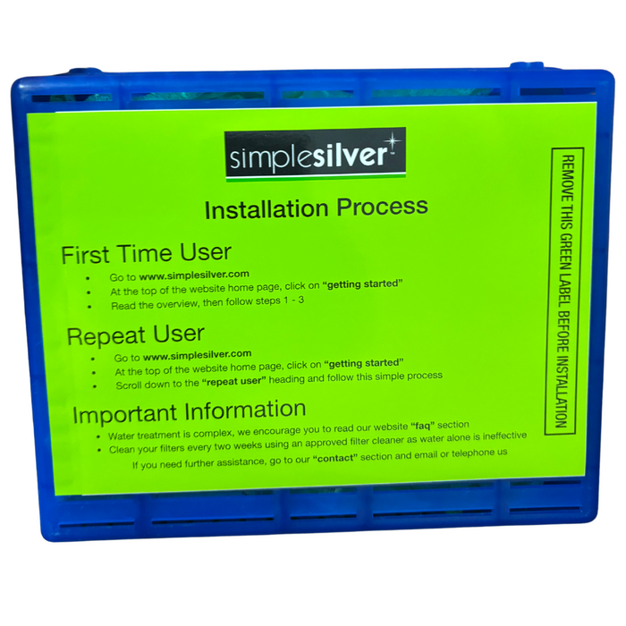Simple Silver spa treatment case showing the installation instructions on the back