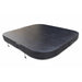 Charcoal insulated spa pool cover with a centre hinge, shown closed on a white background.
