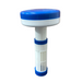 Blue and white spa tablet dispenser with adjustable dosing stem