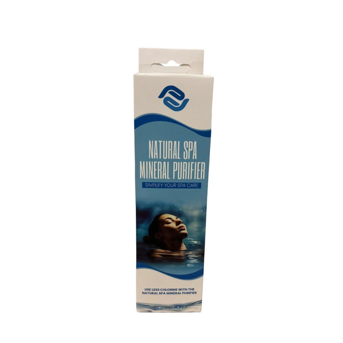 Natural mineral spa purifier stick in upright retail packaging