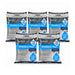 Five sealed 125g Sparkle Pill pool clarifying tablet packets arranged on white.