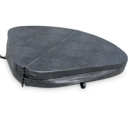 Charcoal triangular spa cover with centre fold and securing straps for HotSpring Solana TX