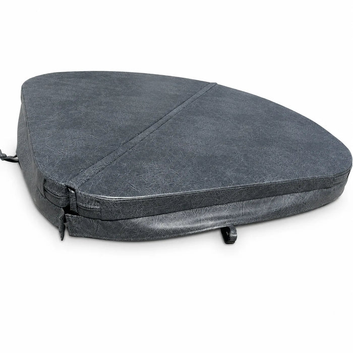 Charcoal triangular spa cover with centre fold and securing straps for HotSpring Solana TX