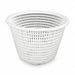 White WA72 replacement pool skimmer basket with a wide flange and tapered perforated body.