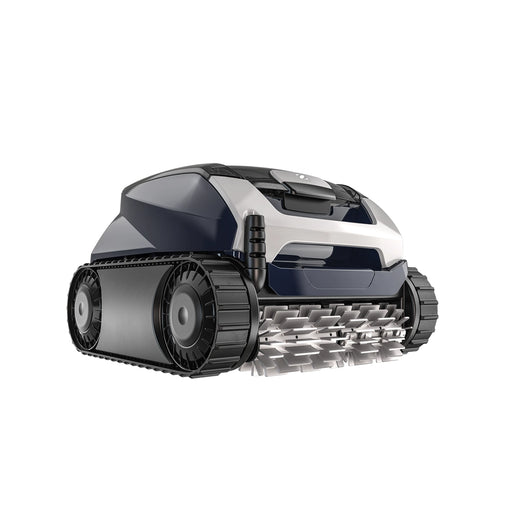 Zodiac DuoX DX3000 robotic pool cleaner with closed lid, tracked wheels and front cleaning brush.