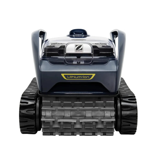Zodiac FreeRider FR200 cordless robotic pool cleaner viewed from the front