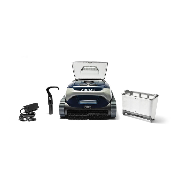 Zodiac FR350 iQ cleaner, charger, retrieval hook and filter insert