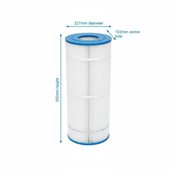 Zodiac CS100 filter cartridge dimensions diagram