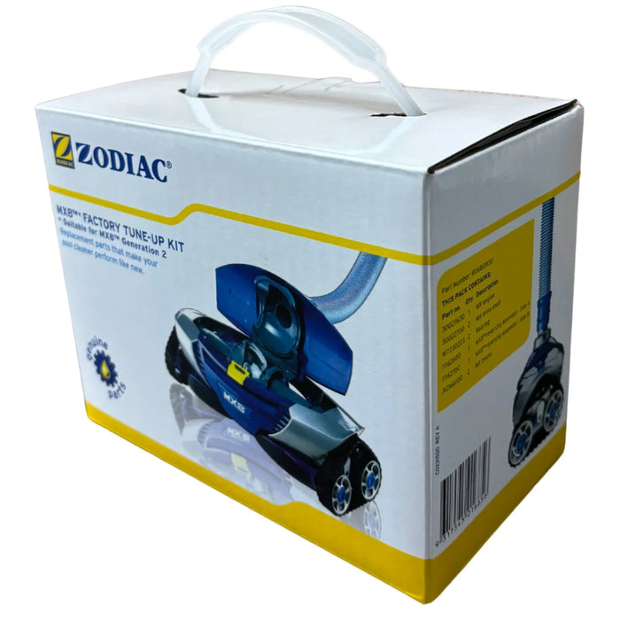 Zodiac MX6, MX8 and AX10 tune-up kit box viewed from the right
